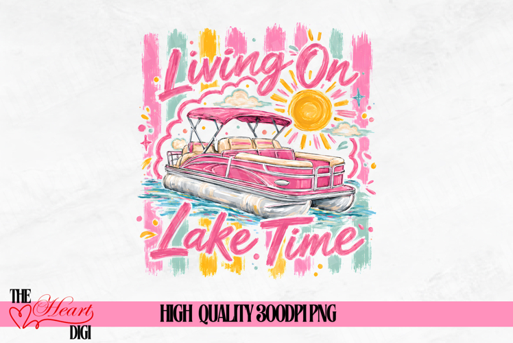 Lake Life PNG, Living on Lake Time PNG, Preppy Lake Trip PNG