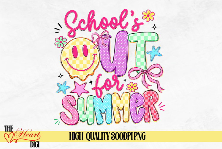 School Out for Summer PNG, Colorful School Quote PNG