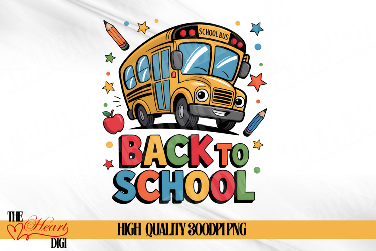 Back to School PNG, School Bus Png, Cute School Bus Png