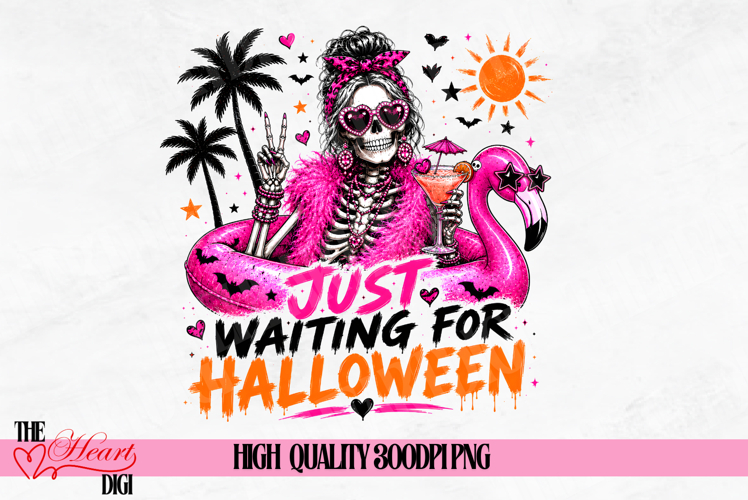 Summer Beach Halloween Design, Just Waiting For Halloween