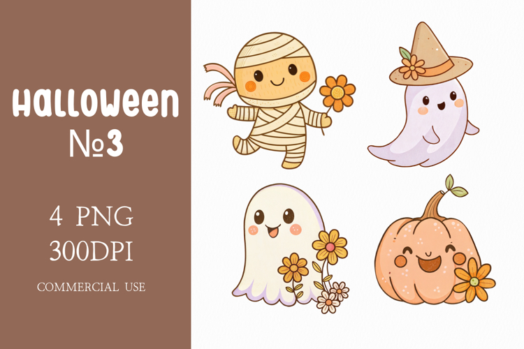 Adorable Flower Ghosts Set