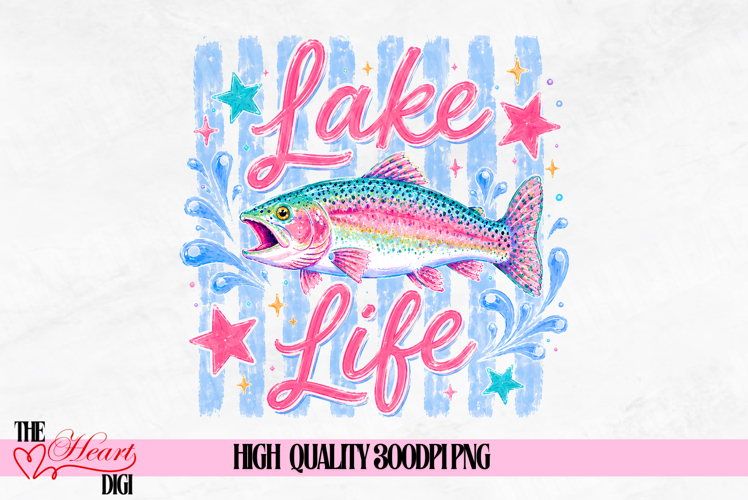 Lake Life Fish PNG, Pink Summer Fishing PNG