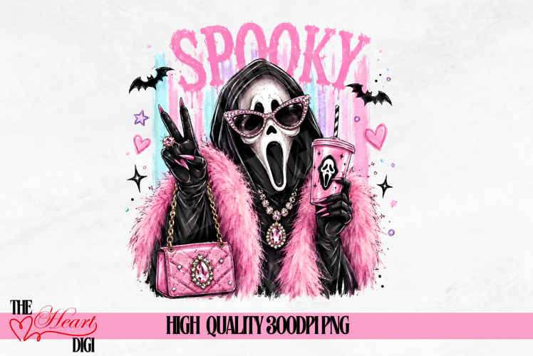 Spooky Ghostface PNG, Glam GhostFace Sublimation, Scream PNG