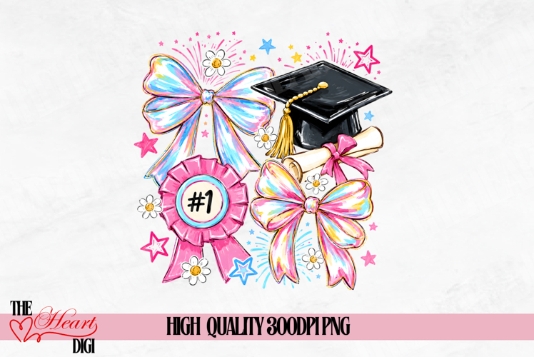 Coquette Graduation Png, Preppy Graduate Sublimation PNG