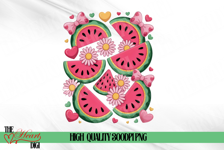 Cute Watermelon Sublimation PNG, Watermelon Slices PNG
