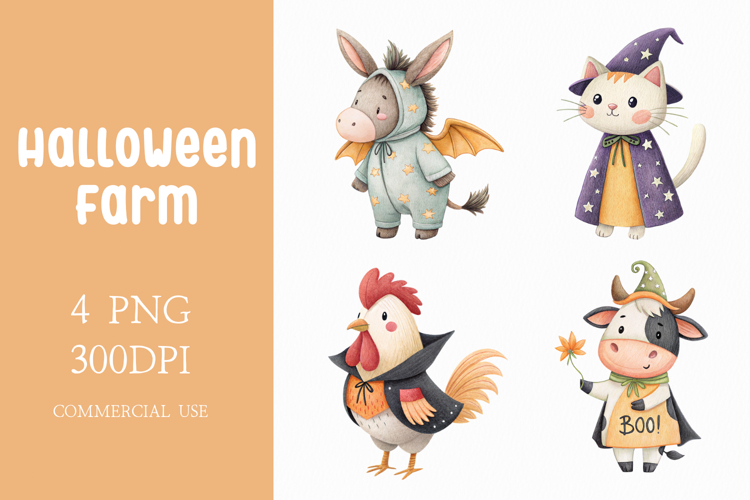 Cute Halloween Farm Friends