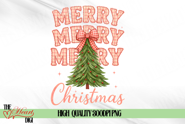 Preppy Merry Christmas PNG, Christmas Sublimation Design