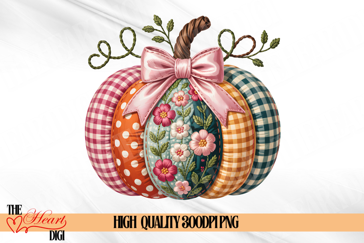 Patchwork Pumpkin PNG, Patchwork Fall Pumpkin Png