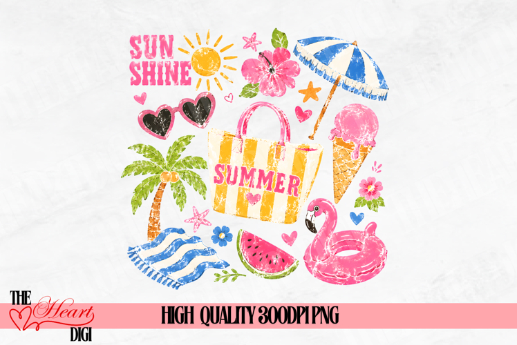 Beach Summer Time PNG, Beach Vibes PNG, Sunshine Summer PNG