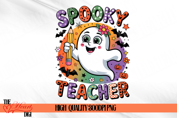 Spooky Teacher PNG, Halloween Teacher Png, Ghost Teacher Png