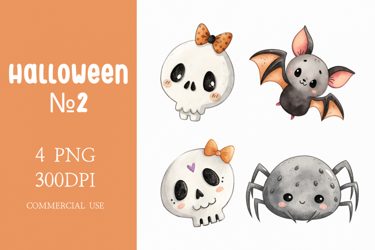 Friendly Halloween Animals and Skulls