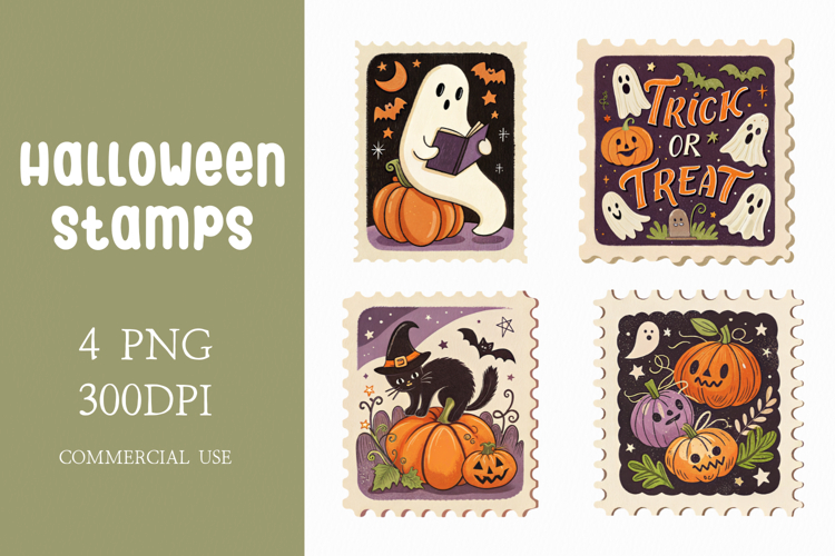 Halloween Postage Clipart Set