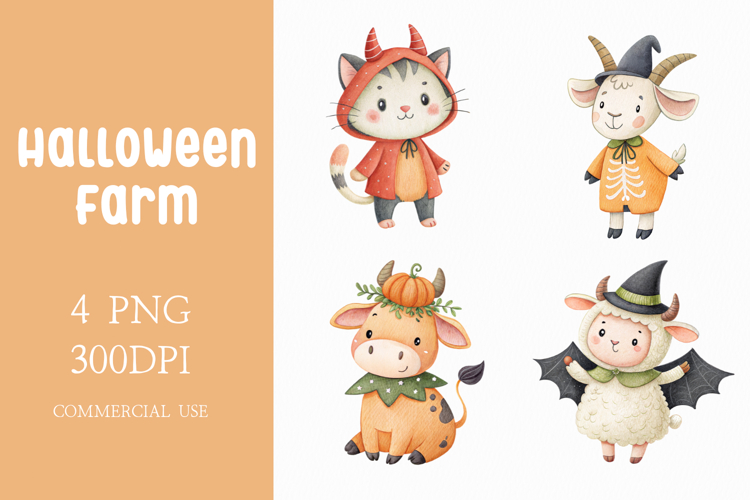 Adorable Halloween Animals Set