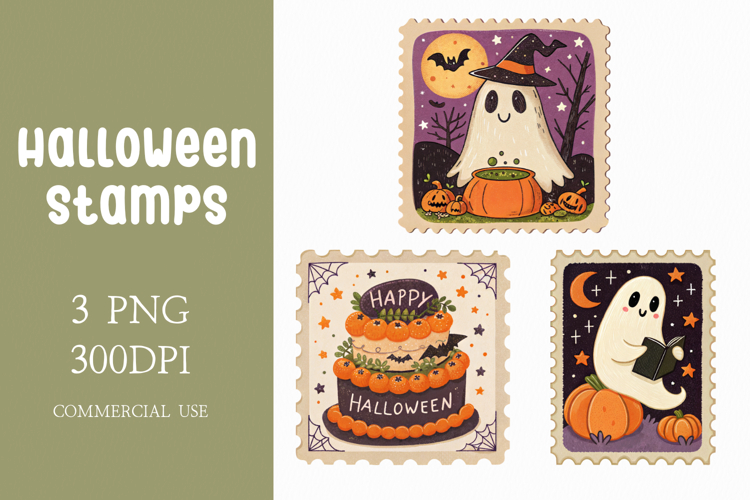 Halloween Cake & Ghost Stamps