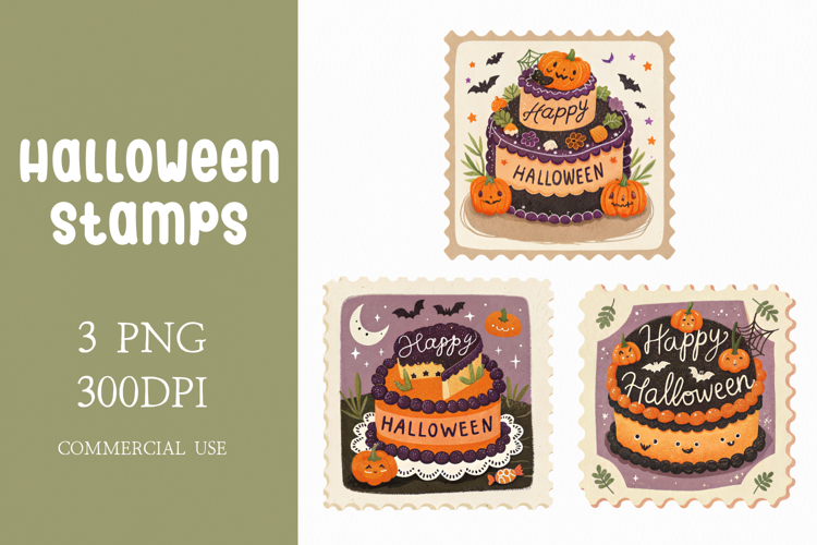 Cute Ghost Halloween Stamps