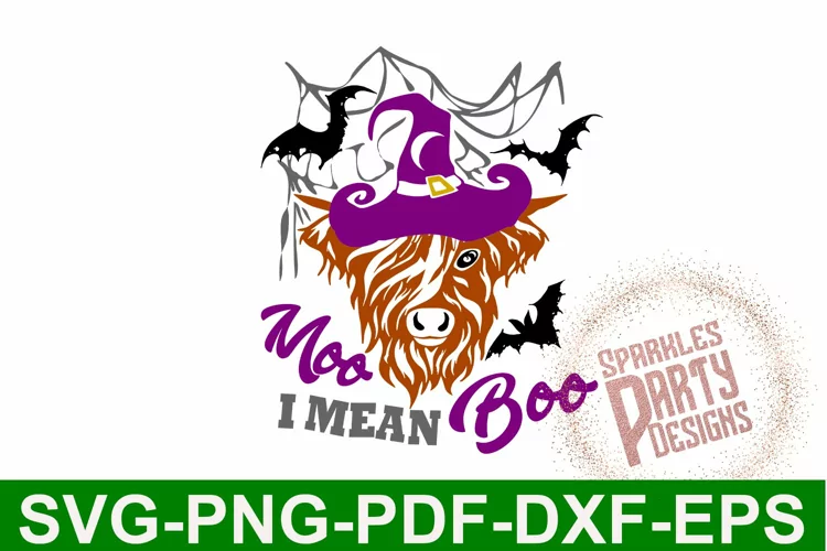 Moo I Mean Boo Halloween svg or sublimation design