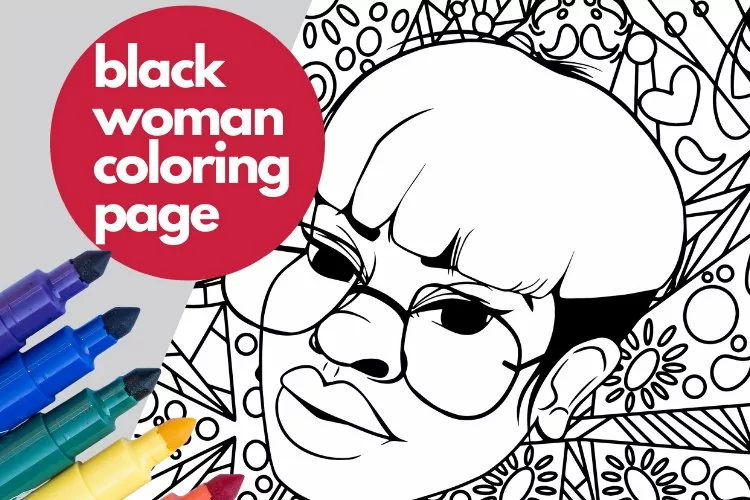 Black Woman Coloring Page, Black Coloring Sheet, Printable