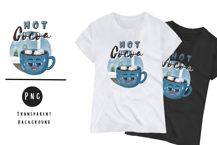 “Hot Cocoa” Mug Clipart, PNG - Transparent Background