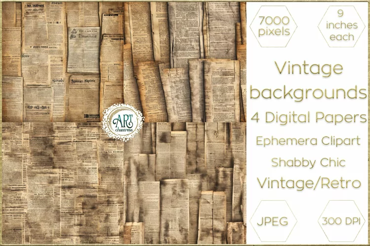 Victorian Scrapbook Old Newspaper digital paper soft texture
