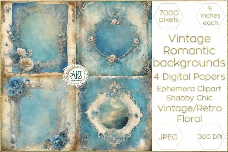 Watercolor Magic Vintage Fantasy Gems Decor Digital Papers