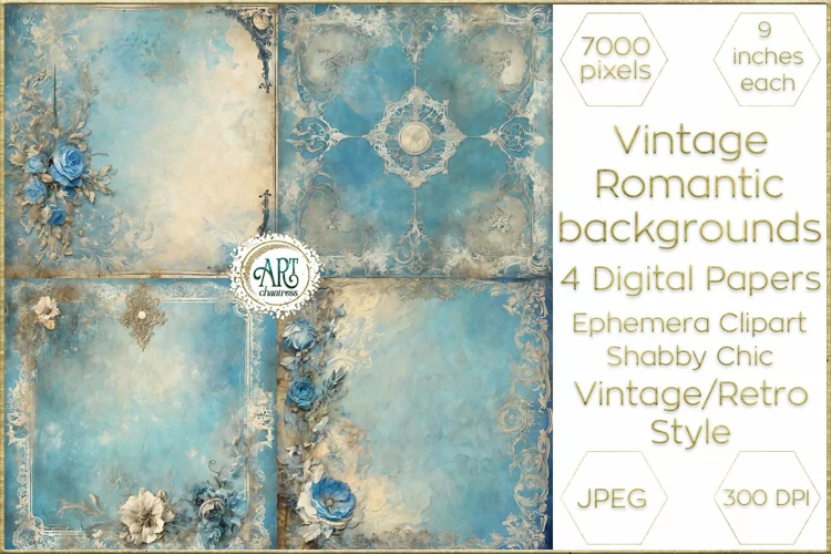 Watercolor Magic Vintage Fantasy Gems Decor Digital Papers