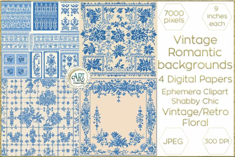 Watercolor Magic Vintage Fantasy Gems Frame Digital Papers