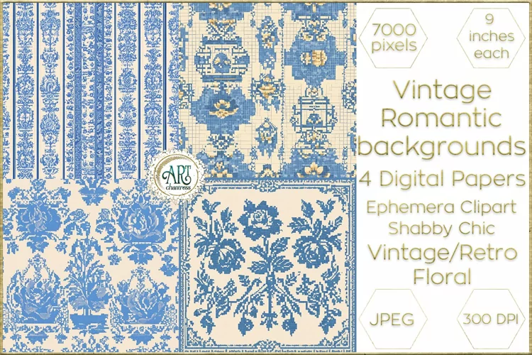 Watercolor Magic Vintage Fantasy Gems Frame Digital Papers