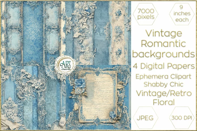 Watercolor Magic Vintage Fantasy Gems Frame Digital Papers