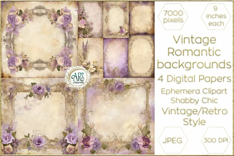 Victorian Scrapbook Heather digital paper soft texture decor