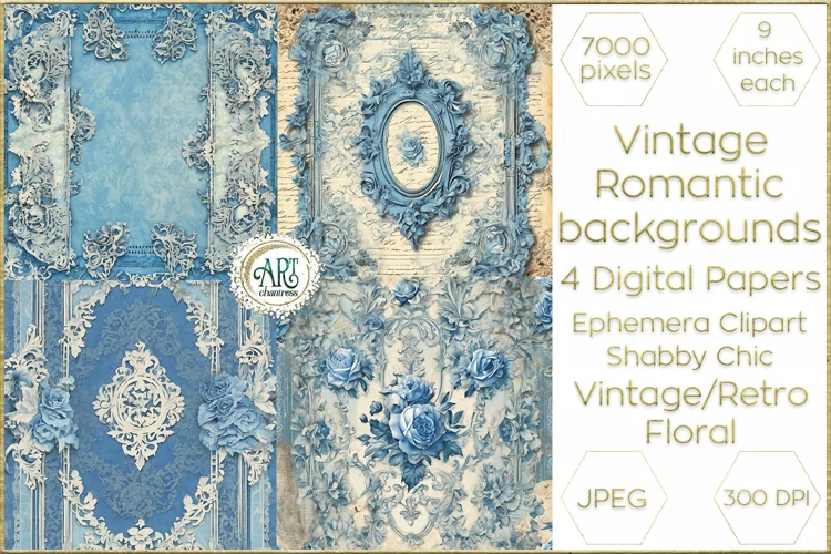 Watercolor Magic Vintage Fantasy Gems Frame Digital Papers