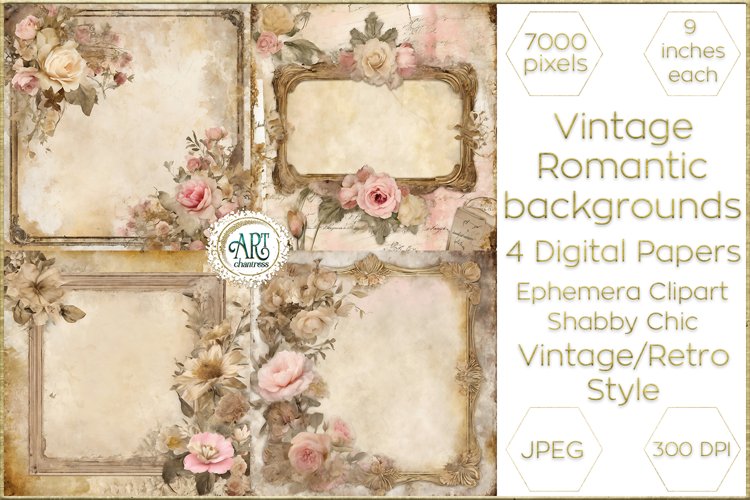 Victorian Ecru French pink silk Scrapbook digital paper soft