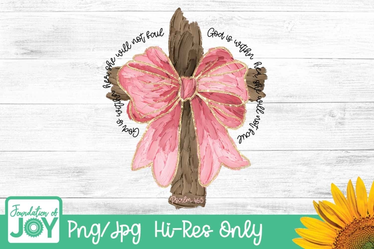 God is within Her She will not fail, Psalm 46:5 png, impasto