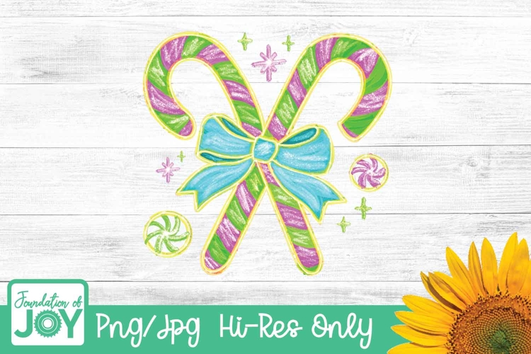 Neon Candy Cane png, impasto christmas sublimation, glitter