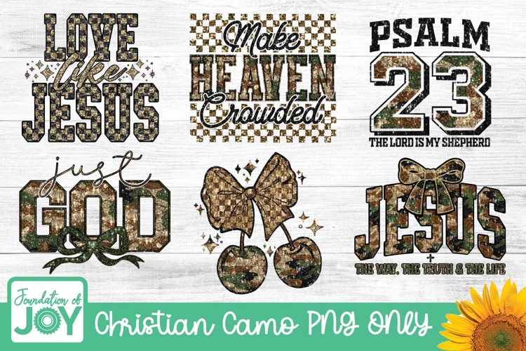 Camo Christian Bundle, Camouflage png, Religious quotes dtf