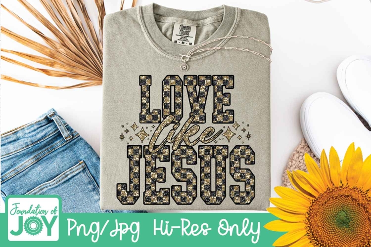 Love Like Jesus png, Checkerboard, Disco glitter png