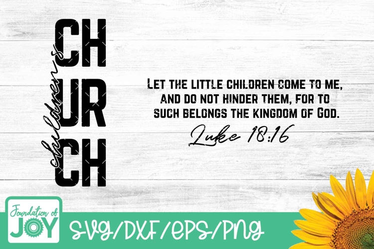 Childrens Church svg, front and back shirt art, Luke 18:16