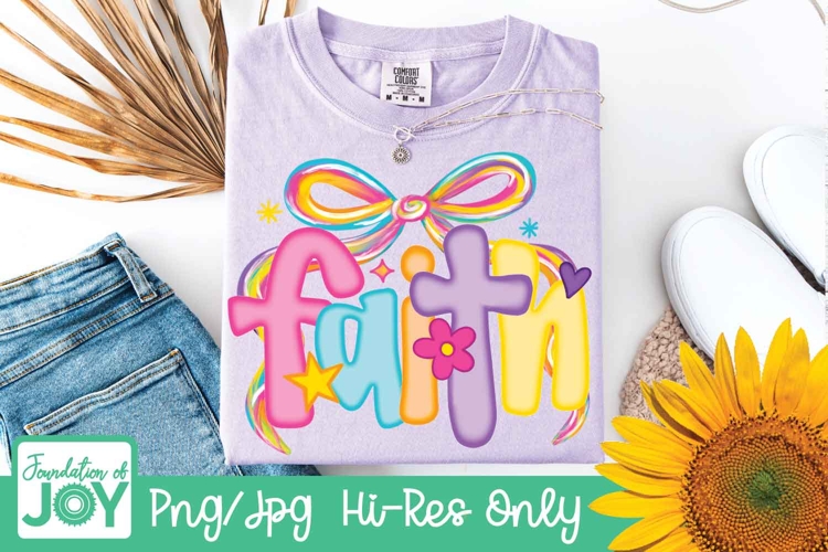 Preppy Trendy Faith png, Neon Christian preppy dtf