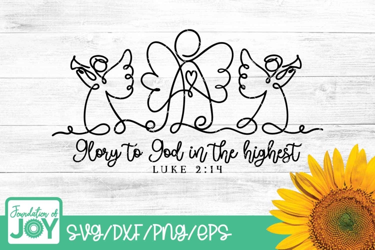 Glory to God in the highest svg, Continuous Line art png