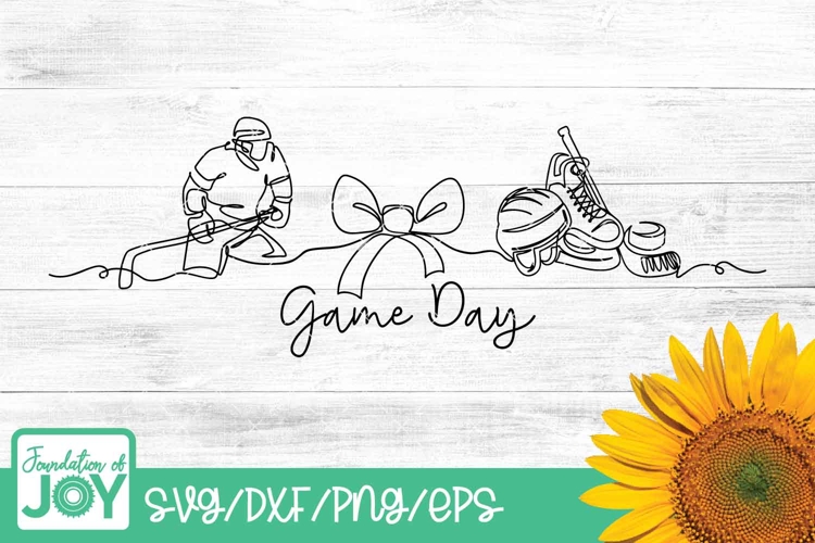 Game Day svg , Hockey png, Continuous line art