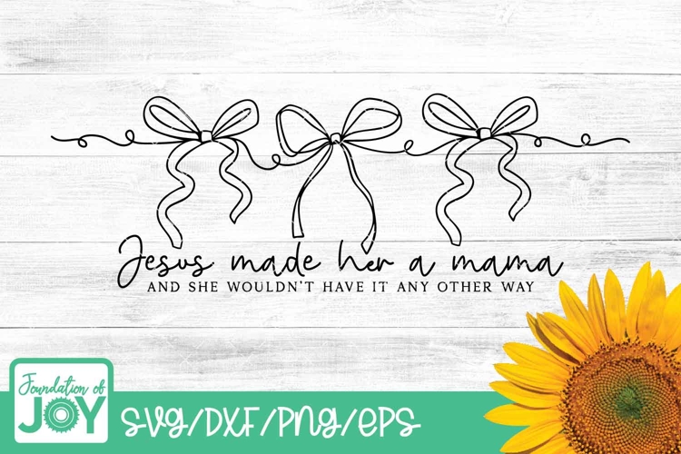 Jesus made her a mama svg, Continuous line art