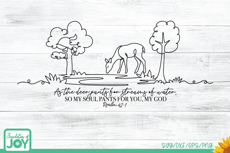Psalm 42:1 Deer PNG | As the Deer Pants for Water