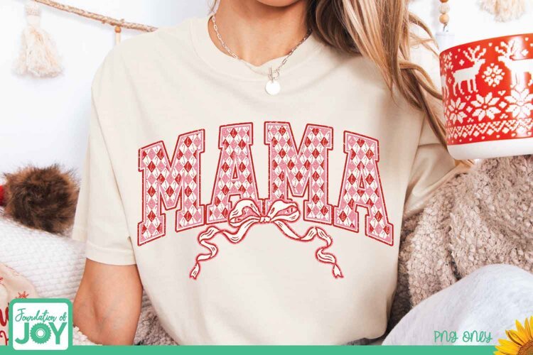 Christmas Mama PNG, Merry Mama Candy Cane example image 1