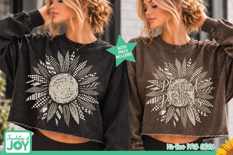 Faith Sunflower Shirt Design, Boho Patterns, Vintage example image 1