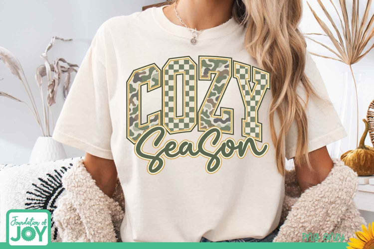 Cozy Season png, Camo Hunter png, Checkered Season