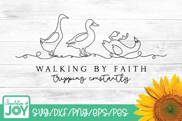 Walking by faith tripping constantly, Bible Verse line art