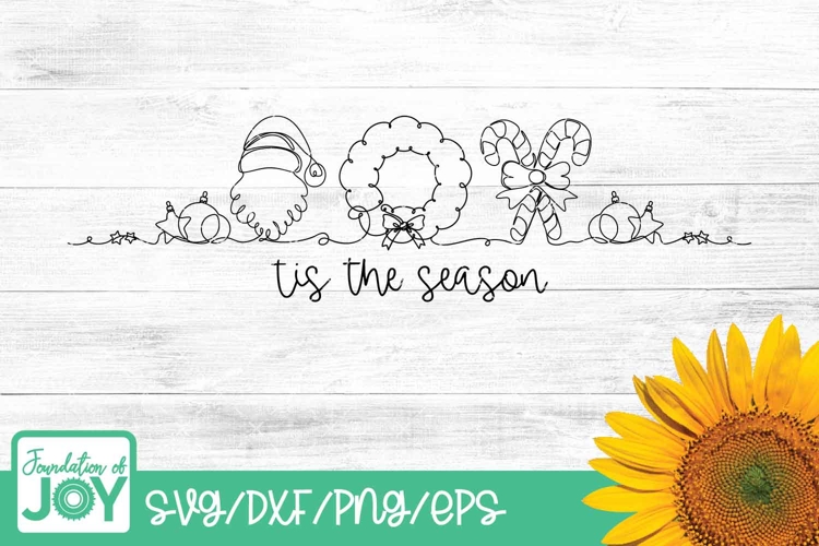 Tis the season Christmas svg, Continuous line art png