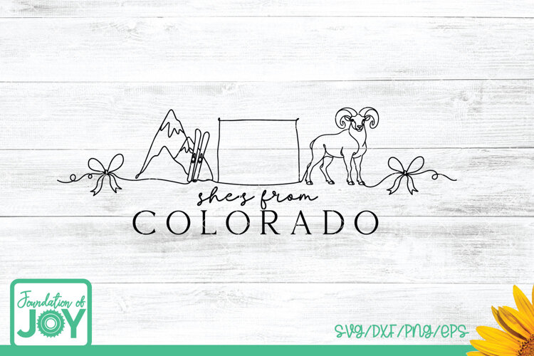 Shes from Colorado, Continuous line art, Skier, Mountain svg example image 1