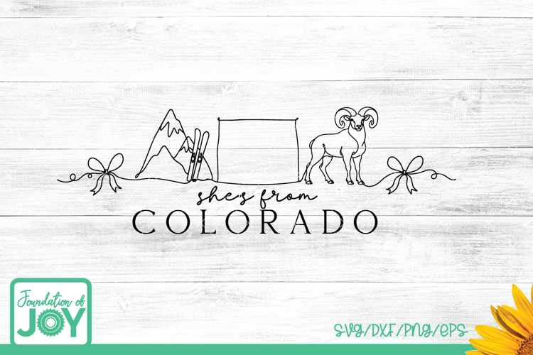 Shes from Colorado, Continuous line art, Skier, Mountain svg