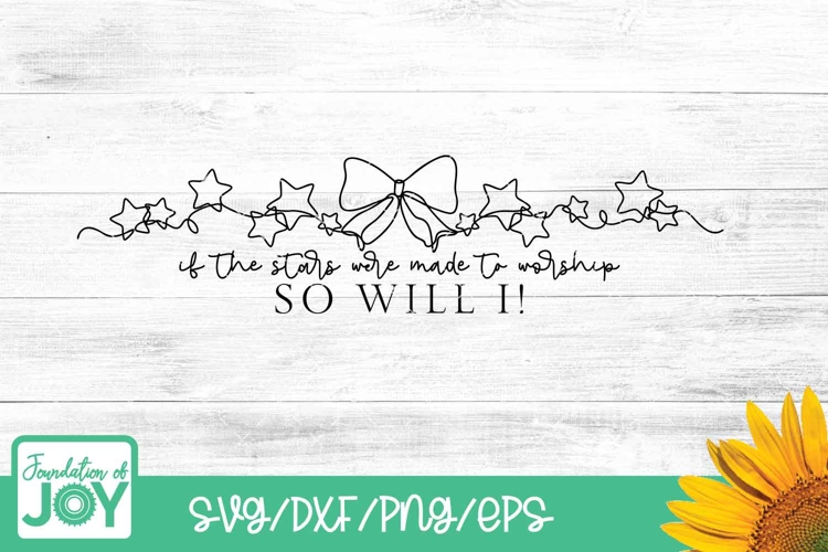 The Stars Worship, so will I svg, png, continuous line art