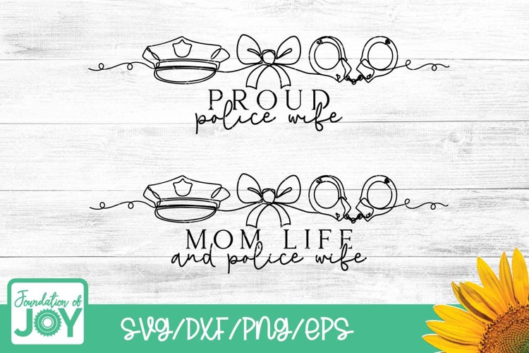 Proud Police Wife svg, continuous line png, police line art